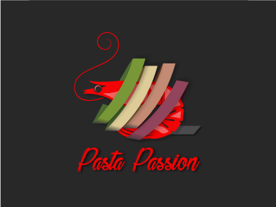 Pasta Passion Logo craft design logo pasta restaurant sea shrimp tagliatelle tinny