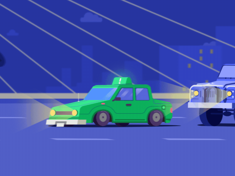 Driver 2d animation car driver gif illustration minimal motion taxi taxi app