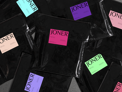 JONER packaging bags branding cosmetics identity labels layout logo packaging print shipping type typography