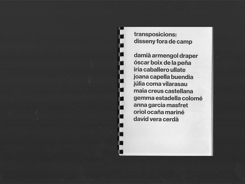 'Transposicions' exhibition catalogue archive black and white catalogue editorial exhibition photocopy process raw