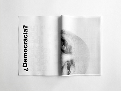 Newspaper spread 01 black and white editorial helvetica layout newspaper paper personal photography print spread typography