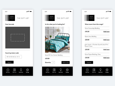 John Lewis - The Gift List (Part 2) app branding clean design redesign simple ui ux web