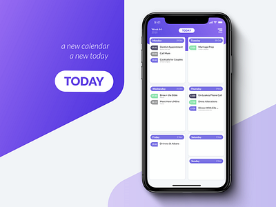 Calendar App - Redesign (Alt Colour Palette) app calendar iphone minimal purple redesign simple ui ux web