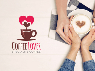 Coffee Lover Logo coffee lover coffee shop couple love couple tea heart shape logo template love coffee tea cup tea logo tea lover tea shop