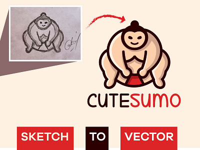 Sumo Character logo adobe illustrator tutorial. adobe illustrator tutorial cartoon illustration steps cute sumo design sumo character illustrator class illustrator tutorial sketch sumo wrestler sketch to vector sumo logo process sumo wrestler