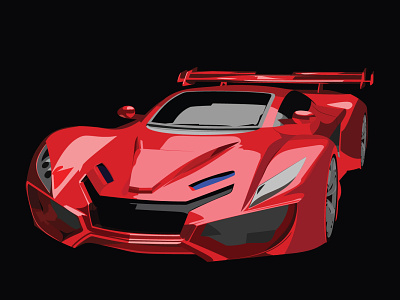 Sports Red Car free vector illustration