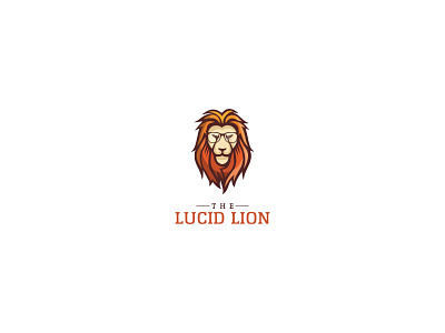 Lucid Lion Logo animal glasses king lion logo software technology vector