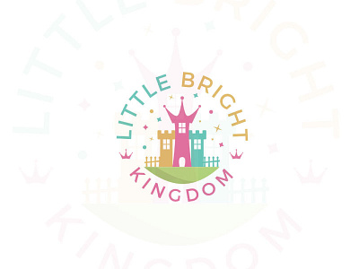 Kingdom bright castle education fort kids kingdom little logo school vector