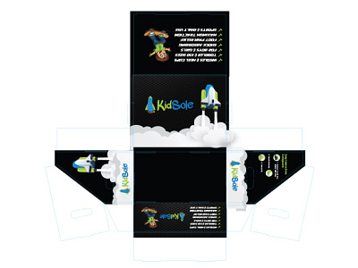 Insole Packaging design box alvi studio box cartoon design kid packaging rocket vector box