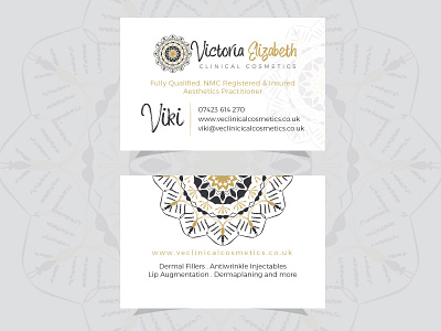 Victoria Business Card business card cosmetics design floral flower mandala