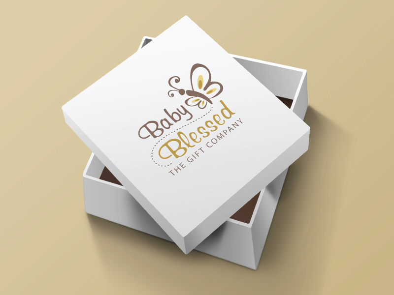 Baby Blessed Logo illustration vector beauty butterfly gift company baby shop cosmetics alvi studio day care baby gift shop