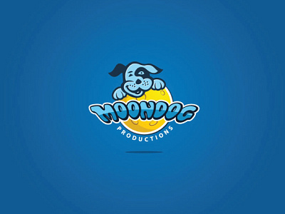 Moon Dog Logo Template alvi studio animal design dog funny illustration logo moon pet pet show production puppy vector