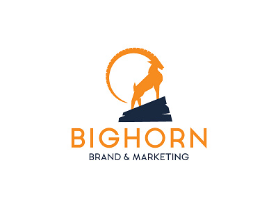 Bighorn Final Logo alvi studio animal big goat horn ibex logo markhor wild