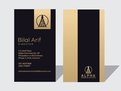 Alpha Business Card Design alpha alvi studio architecture branding business card company design logo vector