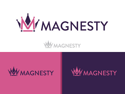 Magnesty Final Logo alvi studio branding crown logo magnet majesty ui ux vector
