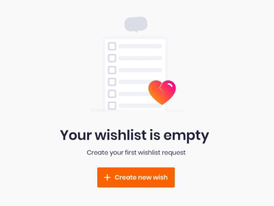 Empty Wishlist Animation animation art design gif heart icon like list lottie love motion wish list wishlist