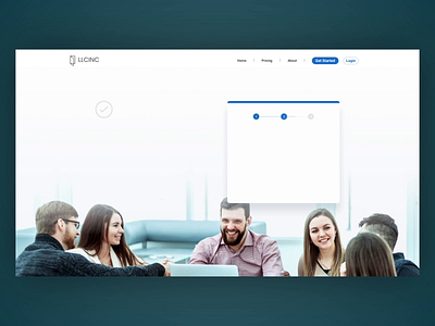 LLC Landing Page animation approve congratulations landing page llc llcinc motion ui ux web design website