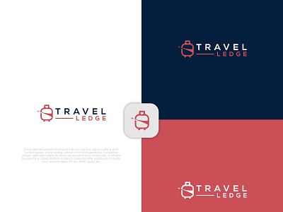 Logo Travel Ledge designer graphic design line line art logo minimalist monogram monoline vector