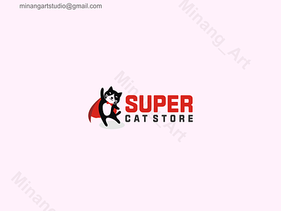 Logo Cat Super Store animation cat branding cat cat store cats design flat logo logodesign lover cat monogram super cat vector