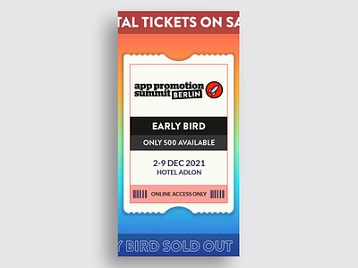 Tickets on sale now - App promotion summit ads ads design animation banner ads display ads facebook motion graphics