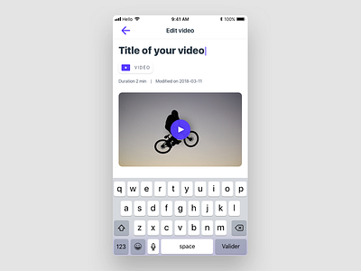 Video Title Edition mobile ui ux video wysiwyg