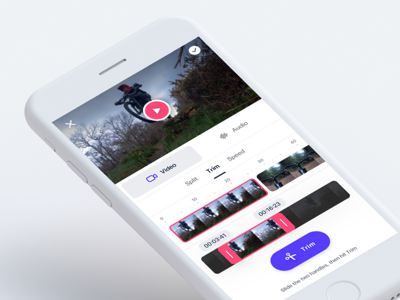 Video Editing App - Trim mode ux ui mobile editing video trim