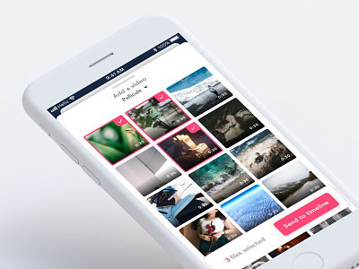 Gallery File Selection files gallery library mobile pellicule selection thumbnails ui ux video