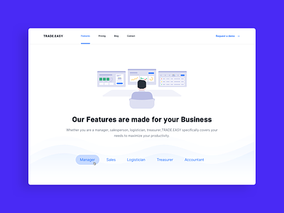 Trade Easy Features features header header illustration ui ux website