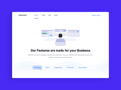 Trade Easy Features features header header illustration ui ux website