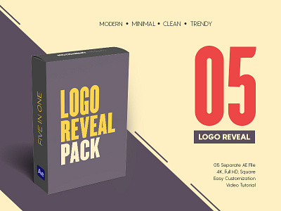 Modern Minimalist Logo Reveal Pack 2d animation animated logo broadcast clean corporate elegant flat logo intro logo reveal quick reveal videohive logo reveal