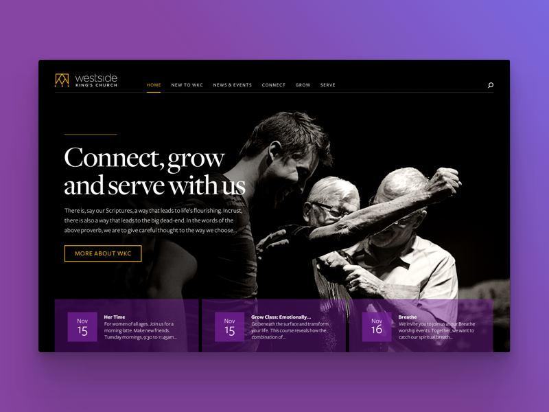 Church website concept web design ux concept website ui church
