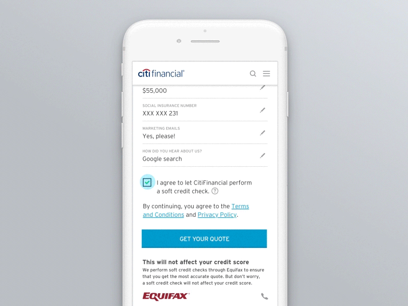 CitiFinancial Online Loan Fulfillment