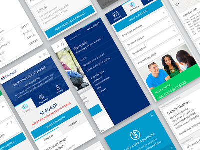 Citifinancial Online Acount Management Screens account design financial mobile screens ui ux