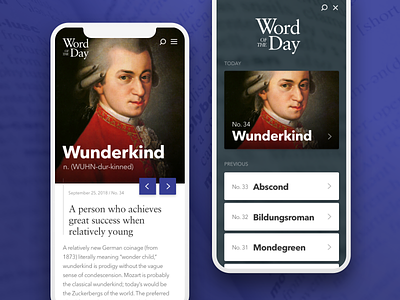 Word Of The Day App Concept app concept design ui ux xd