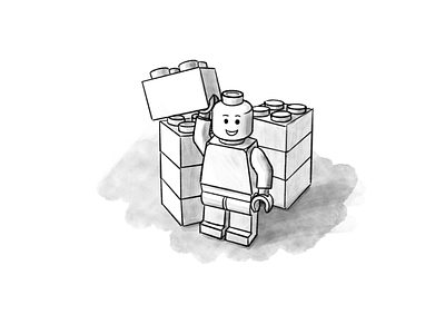 Lego Illustration 4 illustration ink drawing lego procreate
