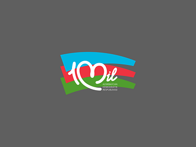 100 Years Anniversary of Azerbaijan 100years azerbaijan flag logo