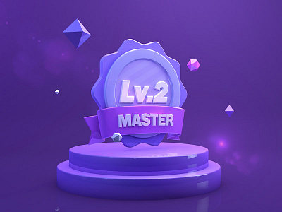 Medal 3d c4d level master medal ui