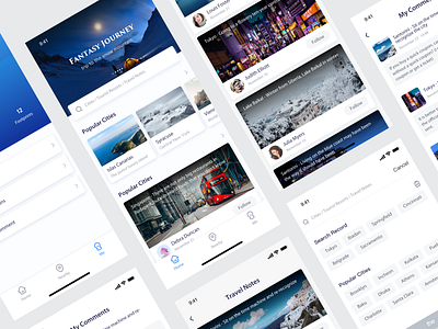 Daily UI #10 - Travel App android app application blue card clean daily ui ios iphone x iphone xs max material design travel app ui user interface white