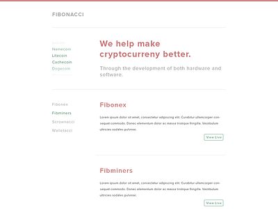 Fibonacci Landing Page django layout typekit typography vector website