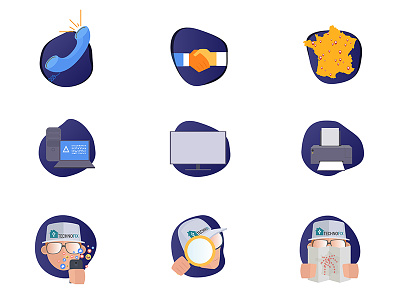 icons for a website design flat icon illustration reparation technologie vector web