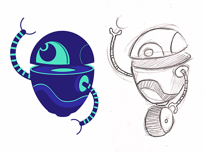 Little Robot app design handsketching icon illustration robots sketching sketchs ui ux vector web website