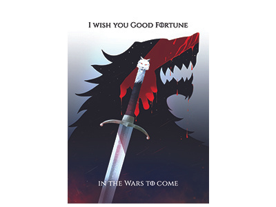 Game of Thrones Poster blood design fire gameofthrones got graphic ice illustration photoshop poster typography wolf