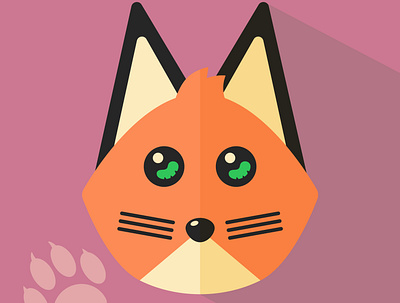 Flat fox adobe animal art cute digital art flat fox illustration illustrator vector