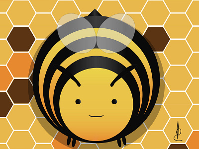 Big Bee adobe bee bee hive cute digital art illustration illustrator vector