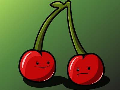 Cherry Bros adobe art cherry cute digital art flat illustrator vector