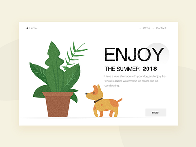 Enjoy the summer dog illustration leaves page web