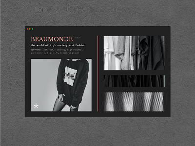 BEAU MONDE * abstract concept digital page typography ui web