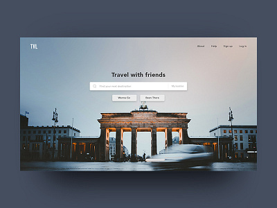Travel with friends - landing page design digital page typography ui ux web