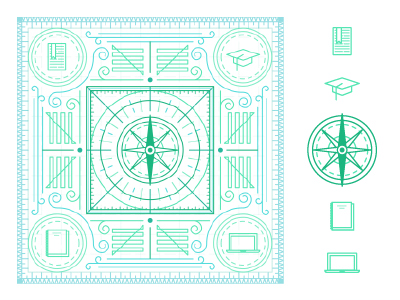 Earnest Guidebook compass icons pattern