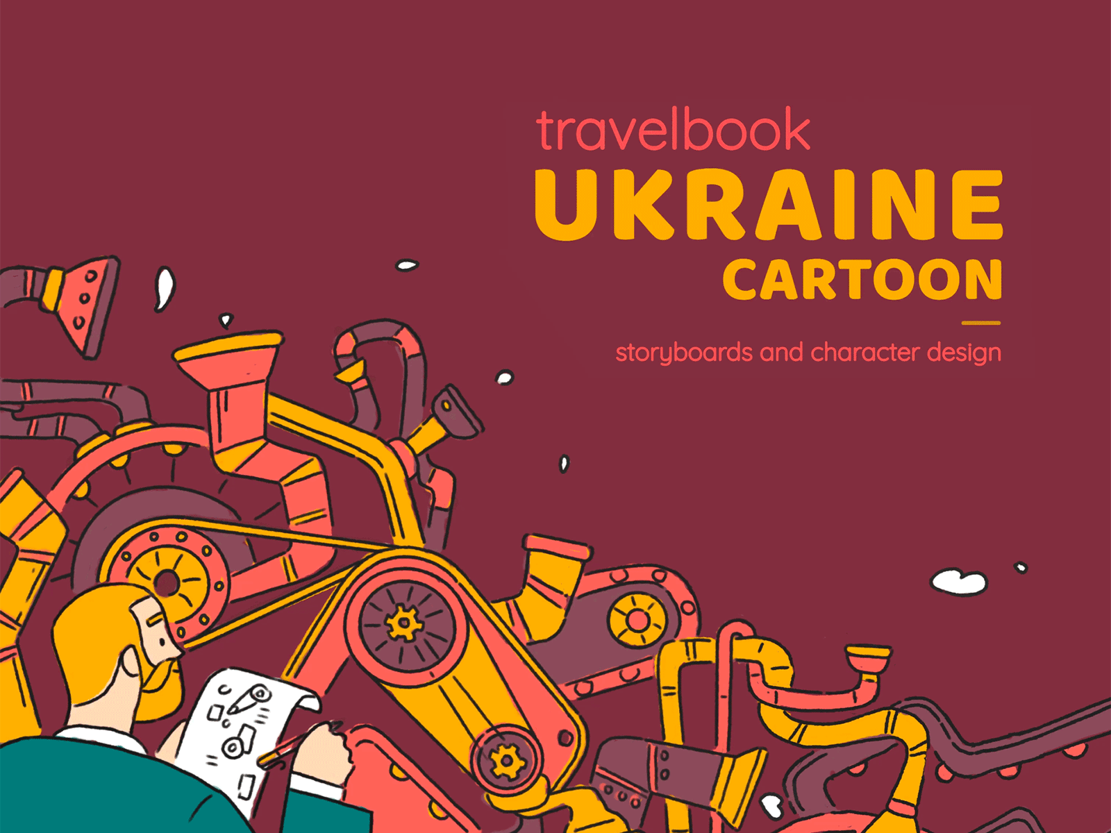 Semerinko's factory 2d 2d character 2danimation animation factory gif illustration making minimal motion motion design production project series travelbook ukraine